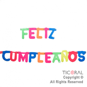 GUIRNALDA LETRA FELIZ CUMPLEA�OS FLUO x 1
